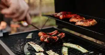 grilled meat on black grill