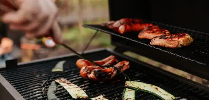 grilled meat on black grill